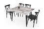 Hanah Home Dolunay - 1281 Mesa de comedor extensible mármol blanco